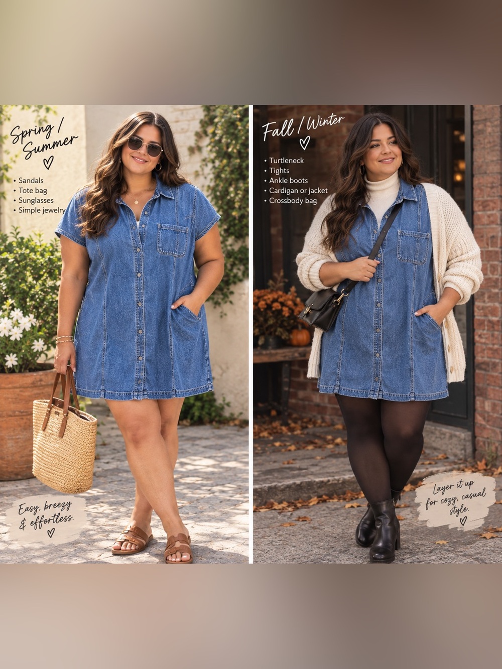 Vintage Ashley Stewart Blue Denim Shirt Dress XL Button Front Cotton Western